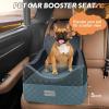 JOEJOY Elevated Dog Car Seat for Small/Medium Dogs up to 35 lbs, Memory Foam Booster Seat with Detachable Washable Cover, Travel-Safe Car Bed with Safety Belts & Storage Pockets, Dark Grey(Dark Grey)