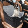 JOEJOY Elevated Dog Car Seat for Small/Medium Dogs up to 35 lbs, Memory Foam Booster Seat with Detachable Washable Cover, Travel-Safe Car Bed with Safety Belts & Storage Pockets, Dark Grey(Grey)