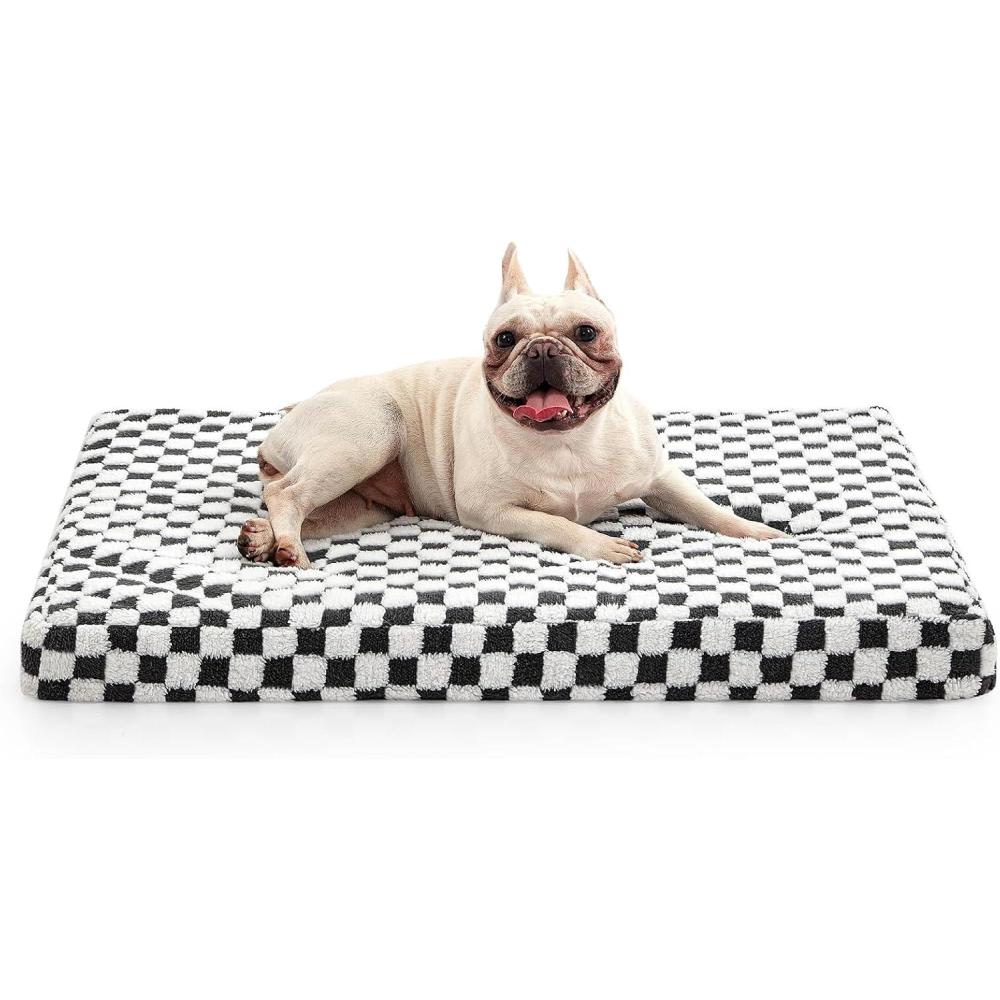imageJOEJOY Orthopedic Dog Bed for Large Dogs Memory Foam Pet Bed with Removable Washable Cover Cozy Plush Crate Mat 4729 CofffeeGrey