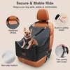 JOEJOY Dog Car Seat for Medium/Large Dogs – Reversible Dual-Sided Travel Dog Car Bed with Memory Foam, Washable Pet Booster Seat for Dogs up to 55 lbs or 2 Small Dogs, 2 Safety Leashes, Brown(Dark Grey)