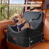 JOEJOY Dog Car Seat for Medium/Large Dogs – Reversible Dual-Sided Travel Dog Car Bed with Memory Foam, Washable Pet Booster Seat for Dogs up to 55 lbs or 2 Small Dogs, 2 Safety Leashes, Brown(Dark Grey)