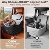 JOEJOY Dog Car Seat for Medium/Large Dogs – Reversible Dual-Sided Travel Dog Car Bed with Memory Foam, Washable Pet Booster Seat for Dogs up to 55 lbs or 2 Small Dogs, 2 Safety Leashes, Brown(Grey)