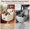 JOEJOY Dog Car Seat for Medium/Large Dogs – Reversible Dual-Sided Travel Dog Car Bed with Memory Foam, Washable Pet Booster Seat for Dogs up to 55 lbs or 2 Small Dogs, 2 Safety Leashes, Brown(Beige)