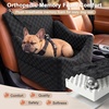JOEJOY Dog Car Seat for Medium/Large Dogs – Reversible Dual-Sided Travel Dog Car Bed with Memory Foam, Washable Pet Booster Seat for Dogs up to 55 lbs or 2 Small Dogs, 2 Safety Leashes, Brown(Black)