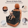 JOEJOY Dog Car Seat for Medium/Large Dogs – Reversible Dual-Sided Travel Dog Car Bed with Memory Foam, Washable Pet Booster Seat for Dogs up to 55 lbs or 2 Small Dogs, 2 Safety Leashes, Brown(Black)