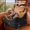 JOEJOY Dog Car Seat for Medium/Large Dogs – Reversible Dual-Sided Travel Dog Car Bed with Memory Foam, Washable Pet Booster Seat for Dogs up to 55 lbs or 2 Small Dogs, 2 Safety Leashes, Brown(Brown)