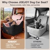 JOEJOY Dog Car Seat for Medium/Large Dogs – Reversible Dual-Sided Travel Dog Car Bed with Memory Foam, Washable Pet Booster Seat for Dogs up to 55 lbs or 2 Small Dogs, 2 Safety Leashes, Brown(Pink)