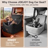 JOEJOY Dog Car Seat for Medium/Large Dogs – Reversible Dual-Sided Travel Dog Car Bed with Memory Foam, Washable Pet Booster Seat for Dogs up to 55 lbs or 2 Small Dogs, 2 Safety Leashes, Brown(Black)