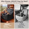 JOEJOY Dog Car Seat for Medium/Large Dogs – Reversible Dual-Sided Travel Dog Car Bed with Memory Foam, Washable Pet Booster Seat for Dogs up to 55 lbs or 2 Small Dogs, 2 Safety Leashes, Brown(Dark Grey)