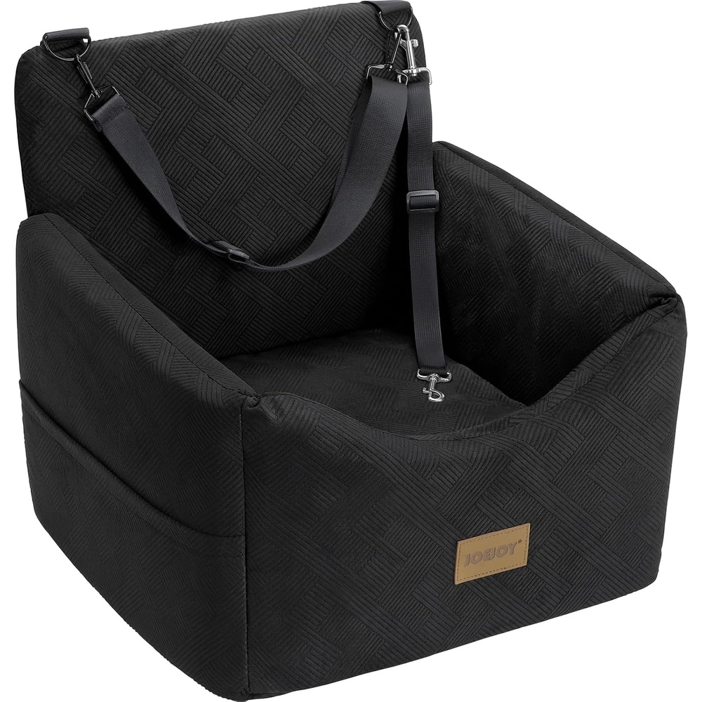 image:imageJOEJOY Dog Car Seats for Small Medium Dogs Under 35lbs Dog Booster Seat with Detachable Washable Cover and Cushion Memory Foam Pet Car Seat with Safety Belt and Storage Pockets BPBlack