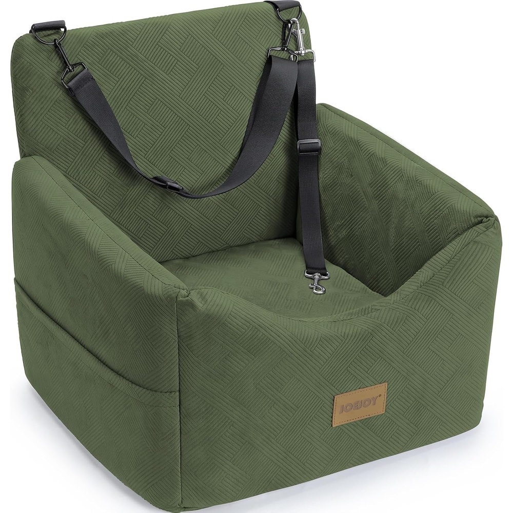 image:imageJOEJOY Dog Car Seats for Small Medium Dogs Under 35lbs Dog Booster Seat with Detachable Washable Cover and Cushion Memory Foam Pet Car Seat with Safety Belt and Storage Pockets BPGreen