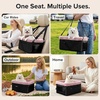 JOEJOY Deluxe Dog Booster Seat with Sturdy Metal Frame and Safety Leash for Small Pets up to 20 lbs – Portable Puppy Dog Car Seat with Thick Cushion and Storage Pockets for Small Dogs, Brown(Pink)