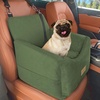 JOEJOY Dog Car Seats for Small Medium Dogs Under 35lbs, Dog Booster Seat with Detachable Washable Cover and Cushion, Memory Foam Pet Car Seat with Safety Belt and Storage Pockets (BP)(Green)