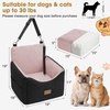 JOEJOY Dog Car Seats for Small Medium Dogs Under 35lbs, Dog Booster Seat with Detachable Washable Cover and Cushion, Memory Foam Pet Car Seat with Safety Belt and Storage Pockets (BP)(Black Pink)