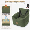 JOEJOY Dog Car Seats for Small Medium Dogs Under 35lbs, Dog Booster Seat with Detachable Washable Cover and Cushion, Memory Foam Pet Car Seat with Safety Belt and Storage Pockets (BP)(Green)