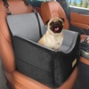 JOEJOY Dog Car Seats for Small Medium Dogs Under 35lbs, Dog Booster Seat with Detachable Washable Cover and Cushion, Memory Foam Pet Car Seat with Safety Belt and Storage Pockets (BP)(Black Light Grey)