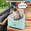 JOEJOY Dog Car Seats for Small Medium Dogs Under 35lbs, Dog Booster Seat with Detachable Washable Cover and Cushion, Memory Foam Pet Car Seat with Safety Belt and Storage Pockets (BP)(Beige)