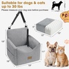 JOEJOY Dog Car Seats for Small Medium Dogs Under 35lbs, Dog Booster Seat with Detachable Washable Cover and Cushion, Memory Foam Pet Car Seat with Safety Belt and Storage Pockets (BP)(Light Grey)