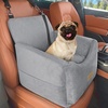 JOEJOY Dog Car Seats for Small Medium Dogs Under 35lbs, Dog Booster Seat with Detachable Washable Cover and Cushion, Memory Foam Pet Car Seat with Safety Belt and Storage Pockets (BP)(Light Grey)