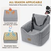 JOEJOY Dog Car Seats for Small Medium Dogs Under 35lbs, Dog Booster Seat with Detachable Washable Cover and Cushion, Memory Foam Pet Car Seat with Safety Belt and Storage Pockets (BP)(Light Grey)