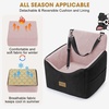 JOEJOY Dog Car Seats for Small Medium Dogs Under 35lbs, Dog Booster Seat with Detachable Washable Cover and Cushion, Memory Foam Pet Car Seat with Safety Belt and Storage Pockets (BP)(Black Pink)