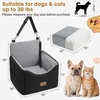 JOEJOY Dog Car Seats for Small Medium Dogs Under 35lbs, Dog Booster Seat with Detachable Washable Cover and Cushion, Memory Foam Pet Car Seat with Safety Belt and Storage Pockets (BP)(Black Light Grey)