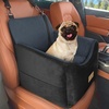 JOEJOY Dog Car Seats for Small Medium Dogs Under 35lbs, Dog Booster Seat with Detachable Washable Cover and Cushion, Memory Foam Pet Car Seat with Safety Belt and Storage Pockets (BP)(Black Dark Grey)