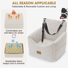 JOEJOY Dog Car Seats for Small Medium Dogs Under 35lbs, Dog Booster Seat with Detachable Washable Cover and Cushion, Memory Foam Pet Car Seat with Safety Belt and Storage Pockets (BP)(Beige)