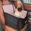 JOEJOY Dog Car Seats for Small Medium Dogs Under 35lbs, Dog Booster Seat with Detachable Washable Cover and Cushion, Memory Foam Pet Car Seat with Safety Belt and Storage Pockets (BP)(Black Pink)