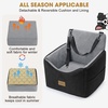 JOEJOY Dog Car Seats for Small Medium Dogs Under 35lbs, Dog Booster Seat with Detachable Washable Cover and Cushion, Memory Foam Pet Car Seat with Safety Belt and Storage Pockets (BP)(Black Light Grey)