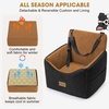 JOEJOY Dog Car Seats for Small Medium Dogs Under 35lbs, Dog Booster Seat with Detachable Washable Cover and Cushion, Memory Foam Pet Car Seat with Safety Belt and Storage Pockets (BP)(Brown)