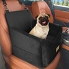JOEJOY Dog Car Seats for Small Medium Dogs Under 35lbs, Dog Booster Seat with Detachable Washable Cover and Cushion, Memory Foam Pet Car Seat with Safety Belt and Storage Pockets (BP)(Black)