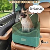 JOEJOY Dog Car Seats for Small Medium Dogs Under 35lbs, Dog Booster Seat with Detachable Washable Cover and Cushion, Memory Foam Pet Car Seat with Safety Belt and Storage Pockets (BP)(Green)