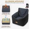 JOEJOY Dog Car Seats for Small Medium Dogs Under 35lbs, Dog Booster Seat with Detachable Washable Cover and Cushion, Memory Foam Pet Car Seat with Safety Belt and Storage Pockets (BP)(Black Dark Grey)