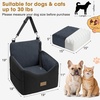JOEJOY Dog Car Seats for Small Medium Dogs Under 35lbs, Dog Booster Seat with Detachable Washable Cover and Cushion, Memory Foam Pet Car Seat with Safety Belt and Storage Pockets (BP)(Black Dark Grey)