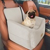 JOEJOY Dog Car Seats for Small Medium Dogs Under 35lbs, Dog Booster Seat with Detachable Washable Cover and Cushion, Memory Foam Pet Car Seat with Safety Belt and Storage Pockets (BP)(Beige)
