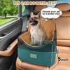 JOEJOY Dog Car Seats for Small Medium Dogs Under 35lbs, Dog Booster Seat with Detachable Washable Cover and Cushion, Memory Foam Pet Car Seat with Safety Belt and Storage Pockets (BP)(Brown)